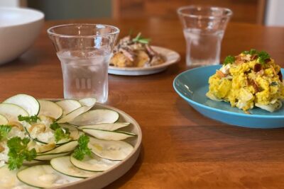 Colorful meals on the dining table